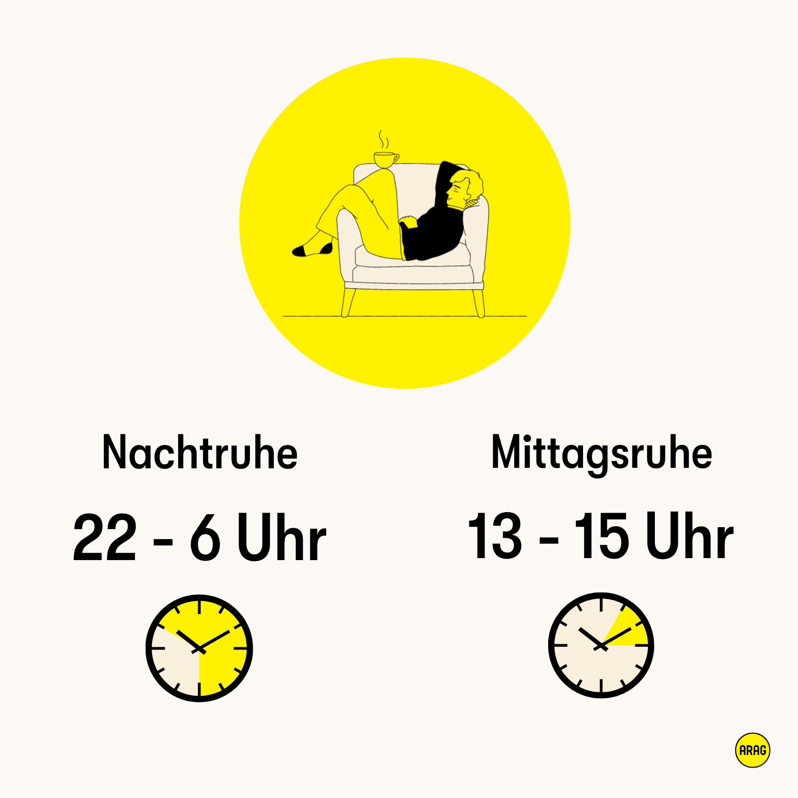 Gesetzliche Zeiten für Mittags- und Nachtruhe in Deutschland