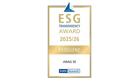 Die ARAG hat den ESG Transparency Award in der Exzellenzklasse erhalten.