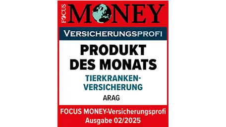 Focus Money: ARAG Tierkrankenversicherung ist Produkt des Monats in der Ausgabe 02/2025