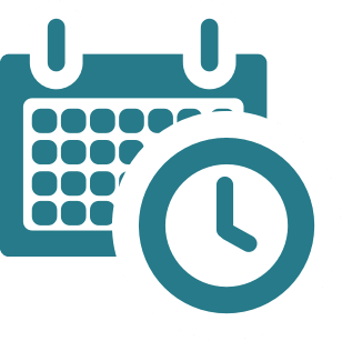 Icon Kalender und Uhr Blau Icon Kalender und Uhr Blau