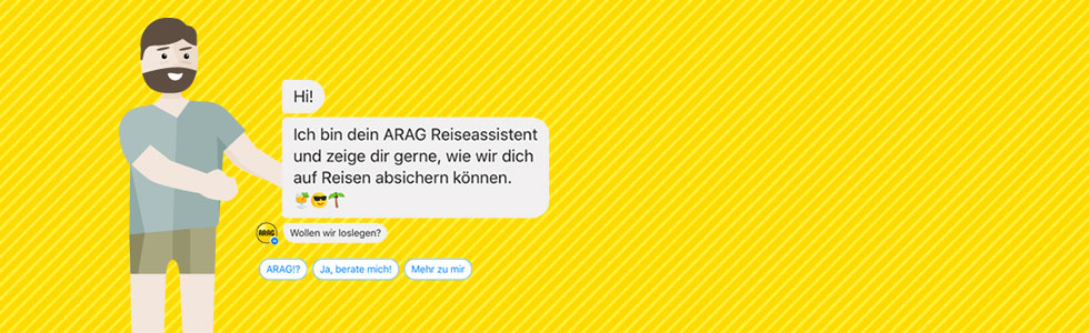 ARAG Chatbot zum Thema Reise-Absicherung Unser Reiseassistent