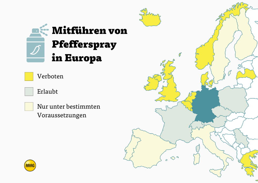 Mitführen von Pfefferspray in Europa Mitführen von Pfefferspray in Europa