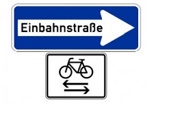 Einbahnstraße Für Fahrradfahrer