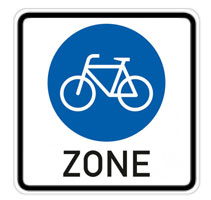 Schild Fahrradzone