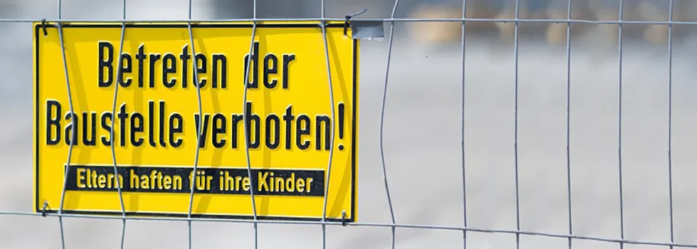 Baustellenschild Baustellenschild - Eltern haften für ihre Kinder